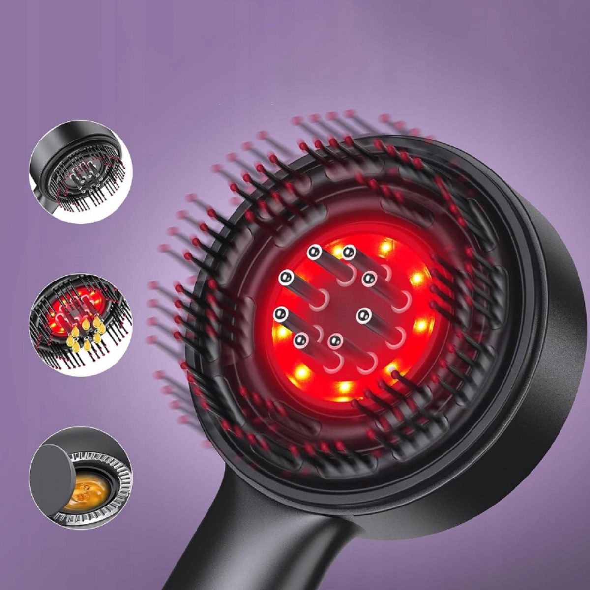 Masážna vibračná kefa na vlasy